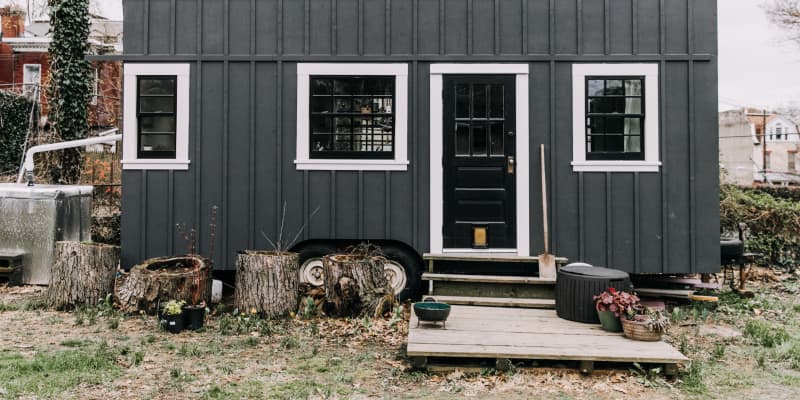 Black and gray shop house